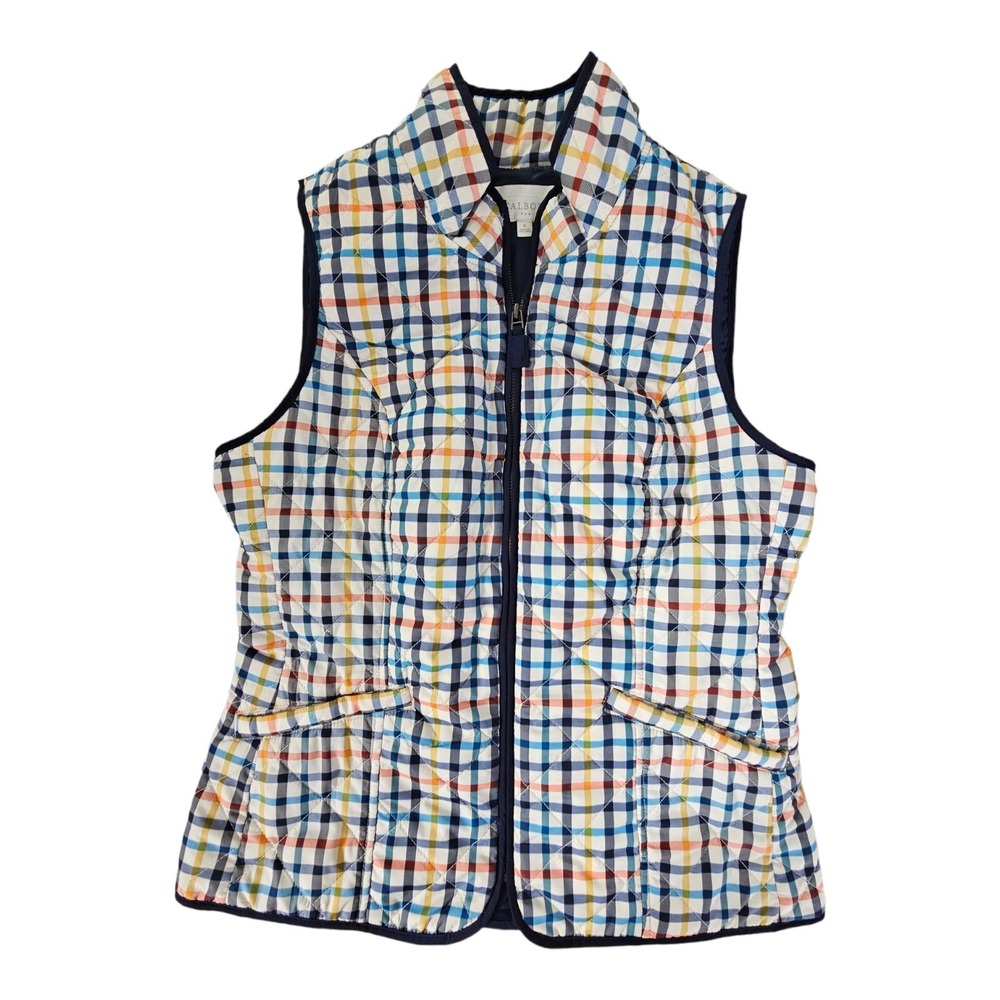 Talbot's Diamond Quilted Plaid Lightweight Puffer Vest Women's Small